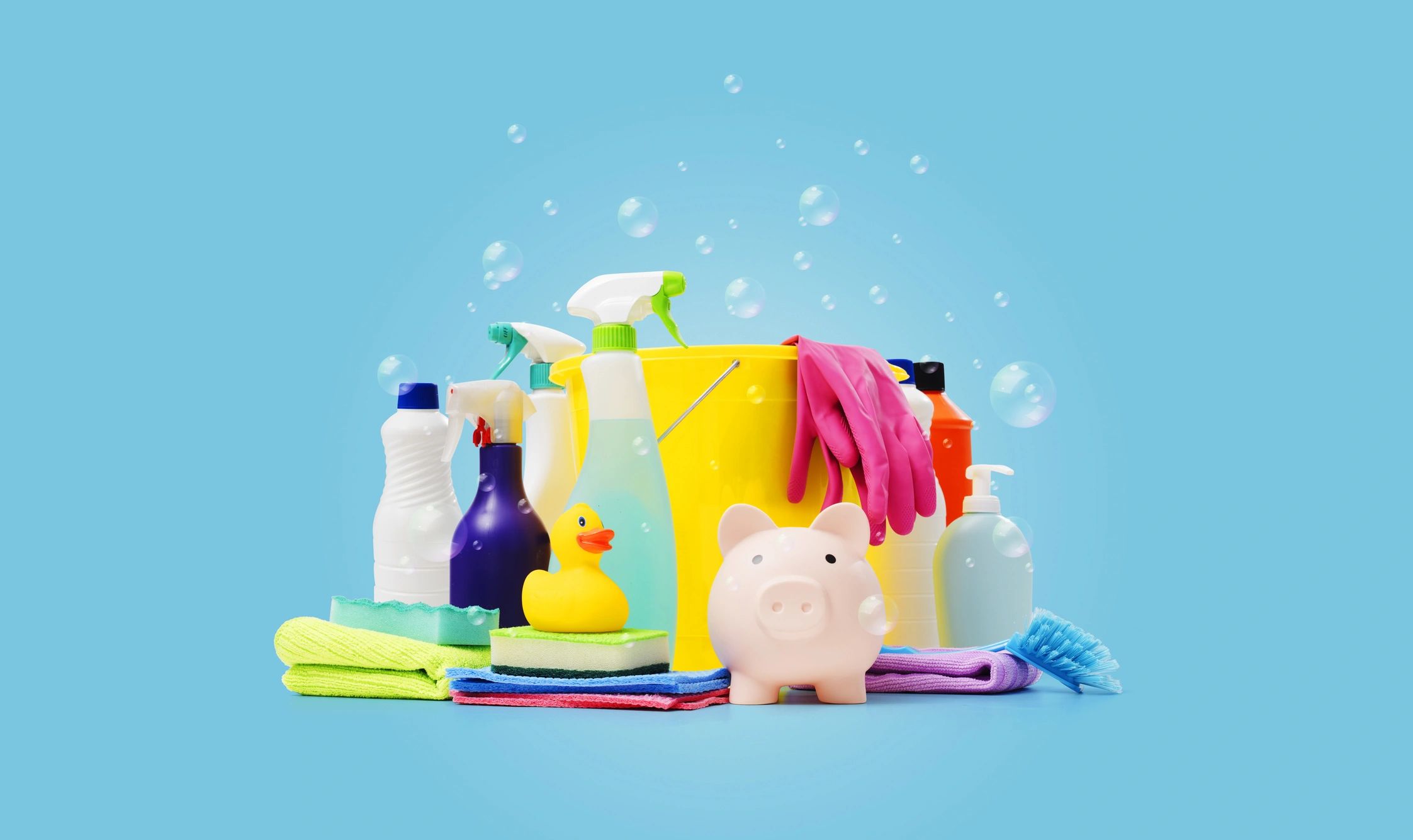 Cleaning supplies representing reliable service